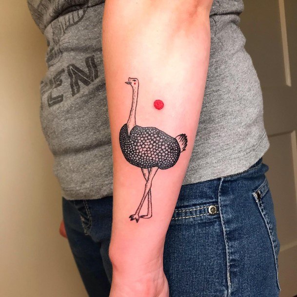 Beauteous Girls Ostrich Tattoos