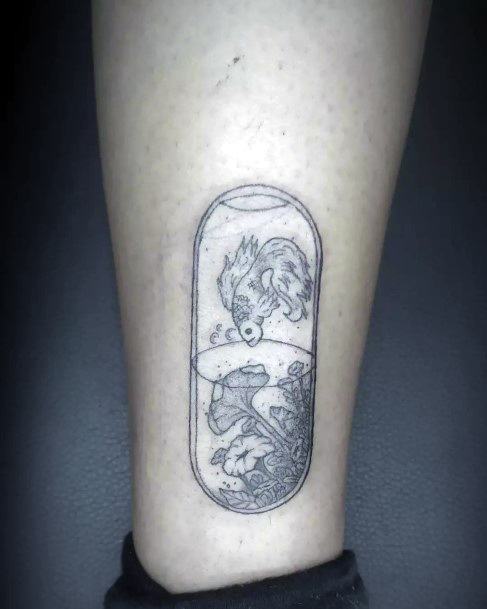 Beauteous Girls Pill Tattoos