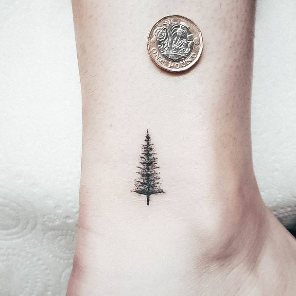 Beauteous Girls Pine Tree Tattoos