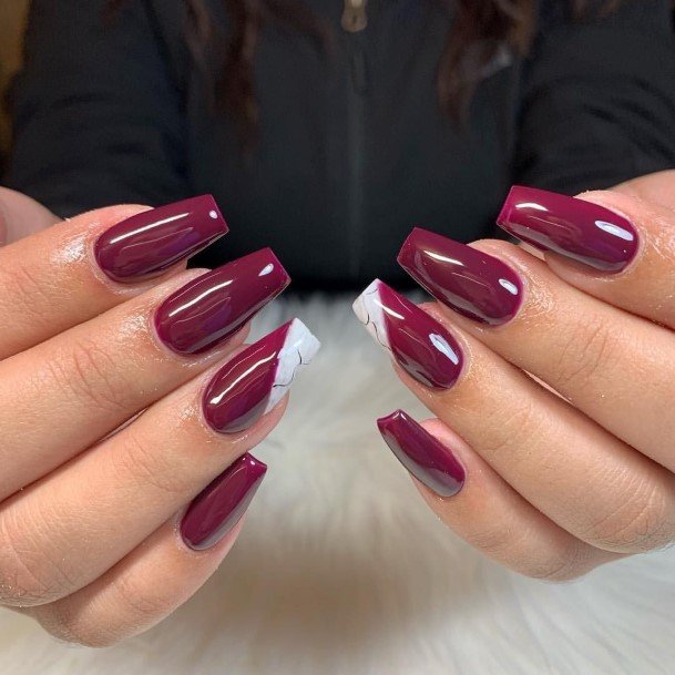 Beauteous Girls Plum Nails