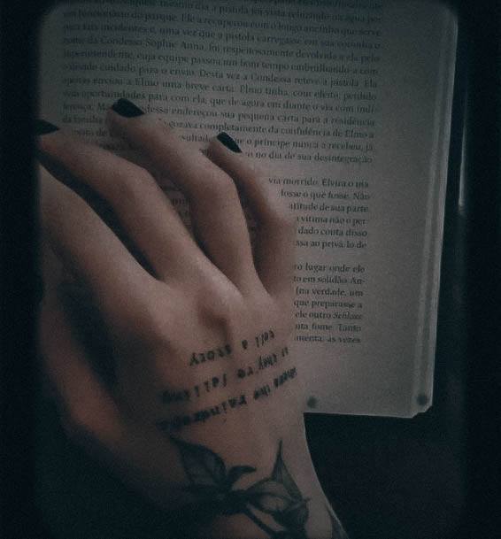 Beauteous Girls Quote Tattoos Hand