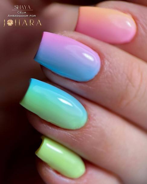 Beauteous Girls Rainbow Nails