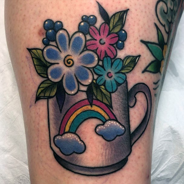 Beauteous Girls Rainbow Tattoos