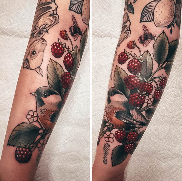 Beauteous Girls Raspberry Tattoos