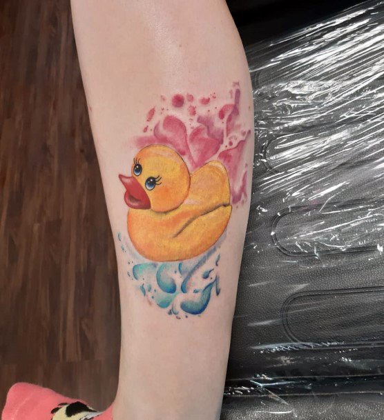 Beauteous Girls Rubber Duck Tattoos