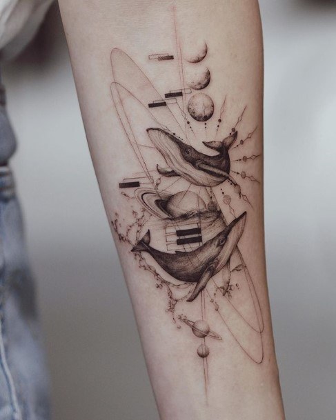 Beauteous Girls Saturn Tattoos