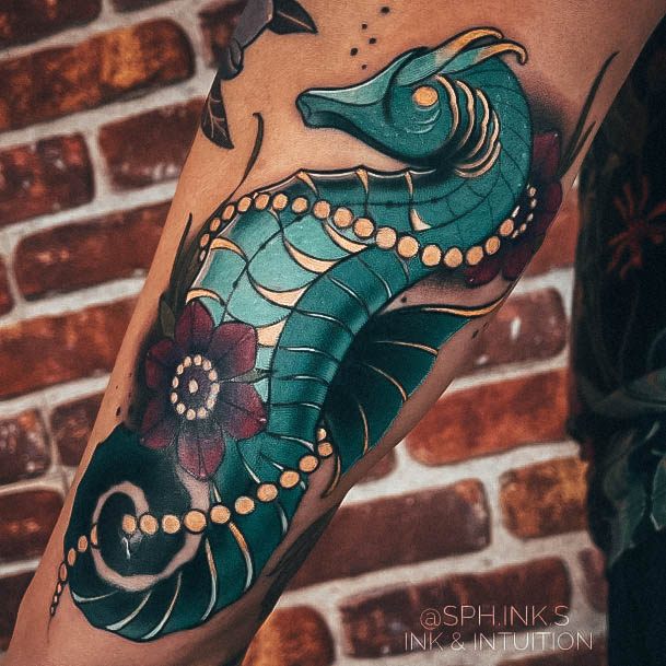 Beauteous Girls Seahorse Tattoos