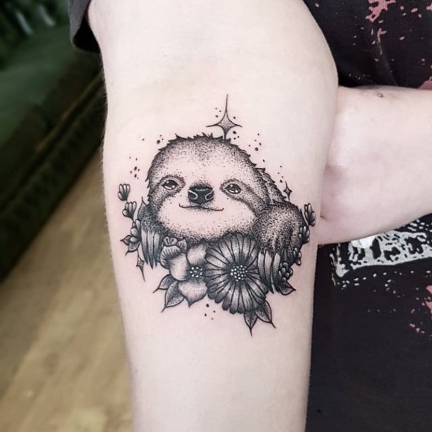 Beauteous Girls Sloth Tattoos