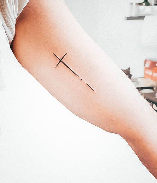 Beauteous Girls Small Cross Tattoos