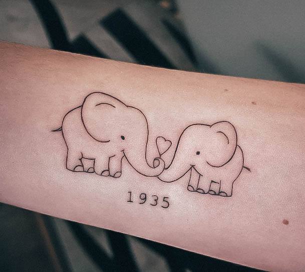 Beauteous Girls Small Elephant Tattoos