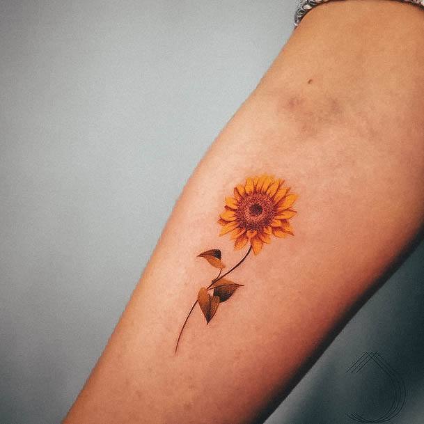 Beauteous Girls Small Sunflower Tattoos