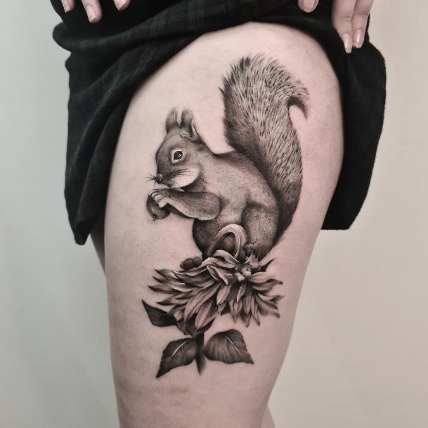 Beauteous Girls Squirrel Tattoos