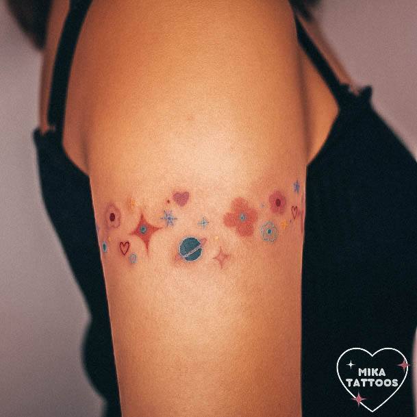 Beauteous Girls Star Tattoos Armband