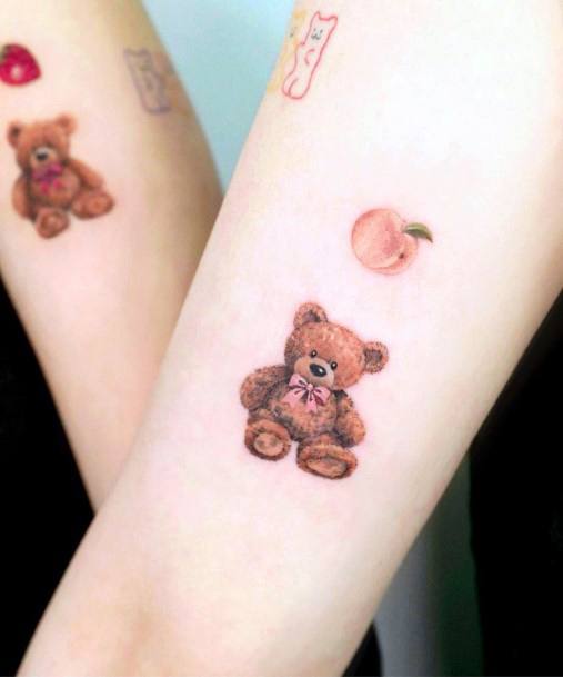 Beauteous Girls Teddy Bear Tattoos