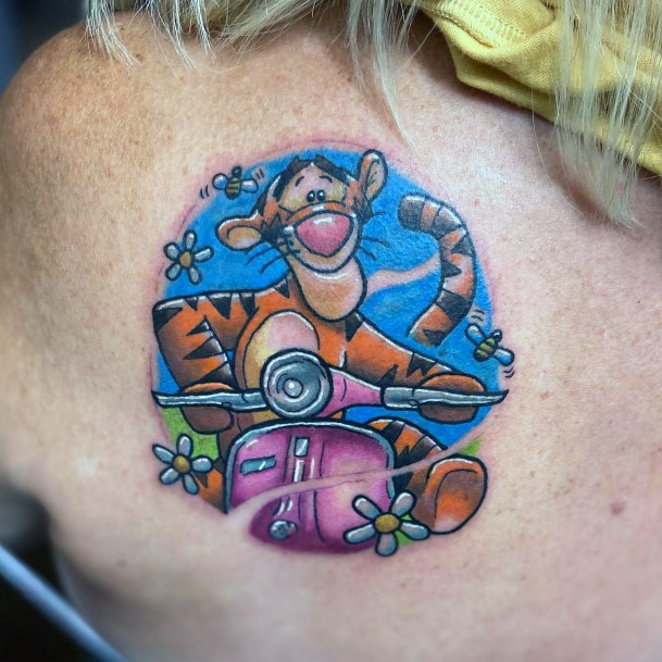 Beauteous Girls Tigger Tattoos