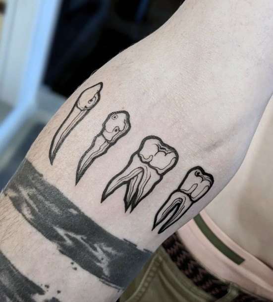 Beauteous Girls Tooth Tattoos