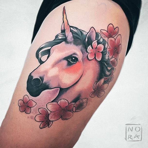 Beauteous Girls Unicorn Tattoos