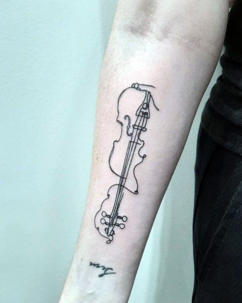 Beauteous Girls Violin Tattoos