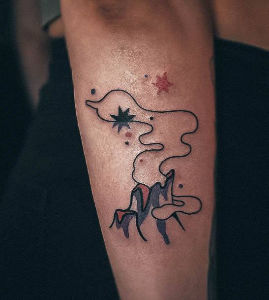 Beauteous Girls Volcano Tattoos