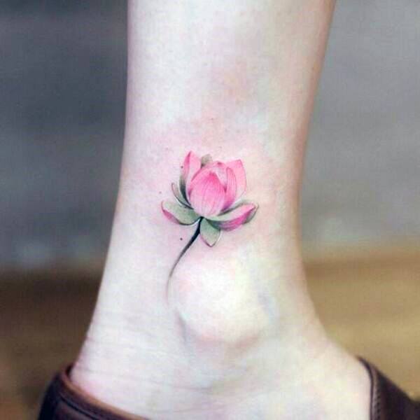 Beauteous Girls Water Lily Tattoos