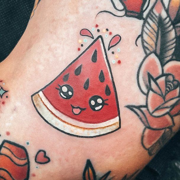 Beauteous Girls Watermelon Tattoos