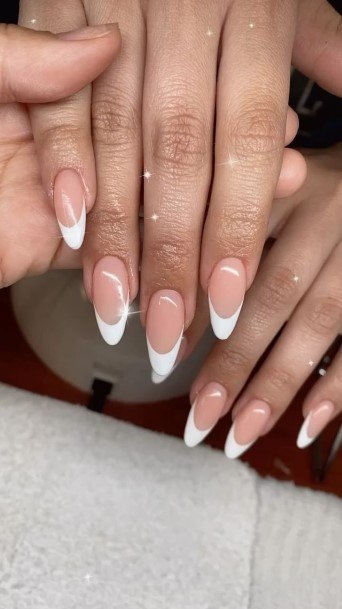 Beauteous Girls White French Tip Nails