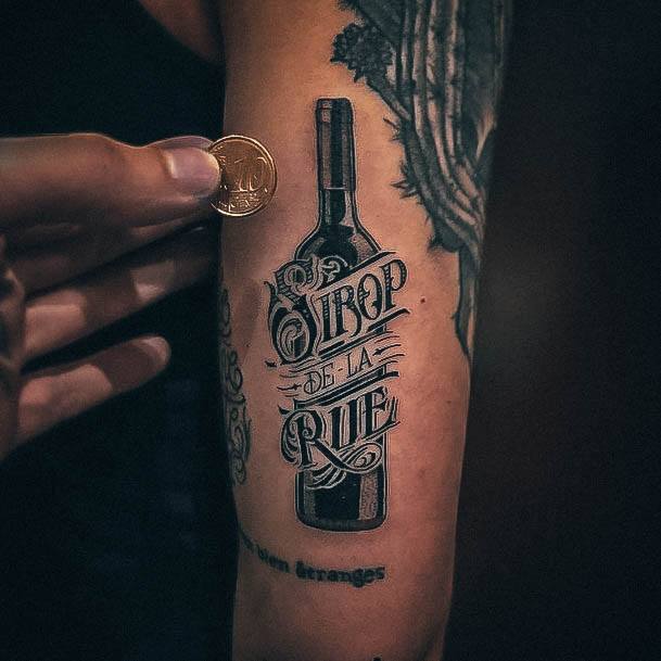 Beauteous Girls Wine Tattoos