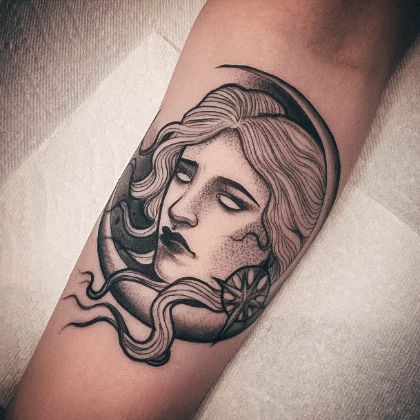 Beauteous Girls Witch Tattoos