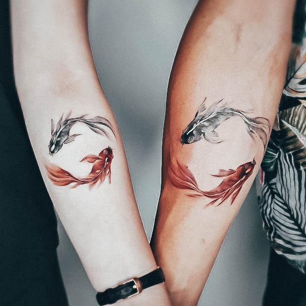 Beauteous Girls Yin Yang Tattoos