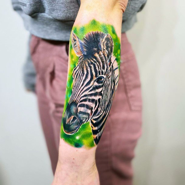 Beauteous Girls Zebra Tattoos