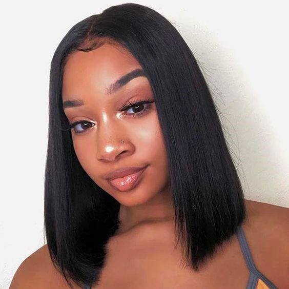 Beautiful African American Woman With Shoulder Length Straight Hair