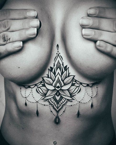 Beautiful Amazing Tattoo Design Ideas For Women Under Boob