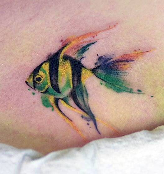 Top 100 Best Angelfish Tattoos For Women - Freshwater Fish Design Ideas