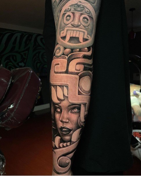 Beautiful Aztec Tattoo Design Ideas For Women Sleeve