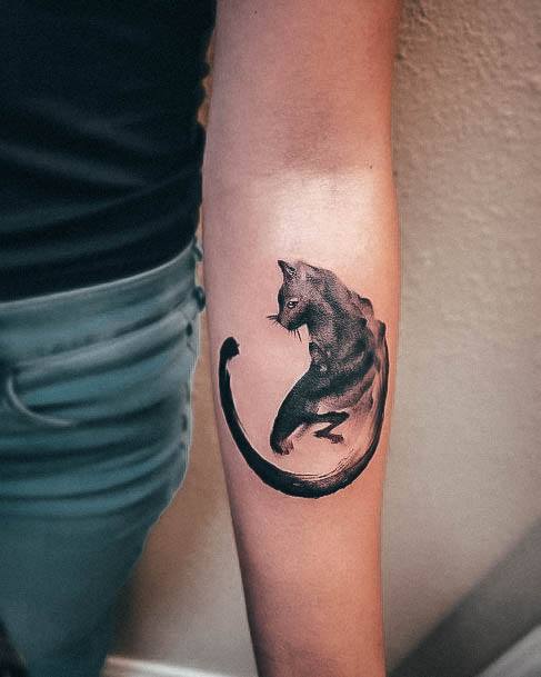 Beautiful Black Cat Tattoo Design Ideas For Women