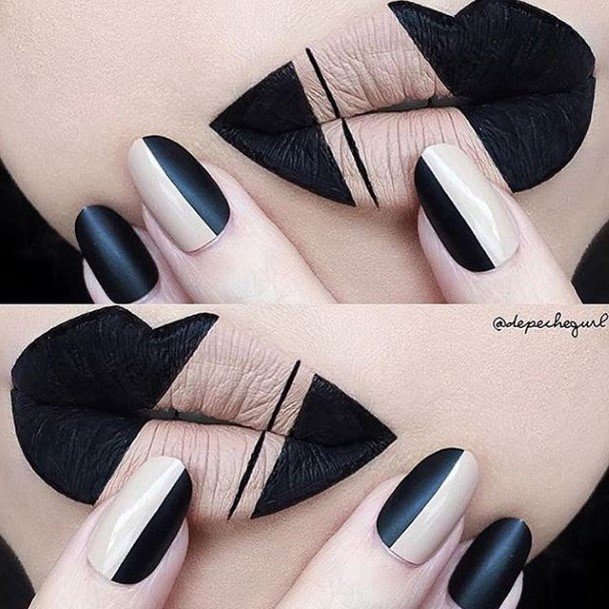 Beautiful Black Oval Nail Design Ideas For Women