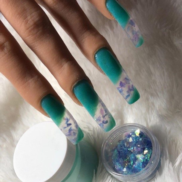 Beautiful Blue And Green Nail Design Ideas For Women