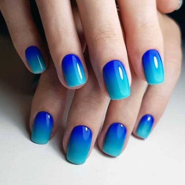 Beautiful Blue Ombre Nail Color Ideas For Women