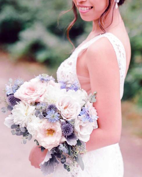 Beautiful Bunch Of Blue White Wedding Flowers