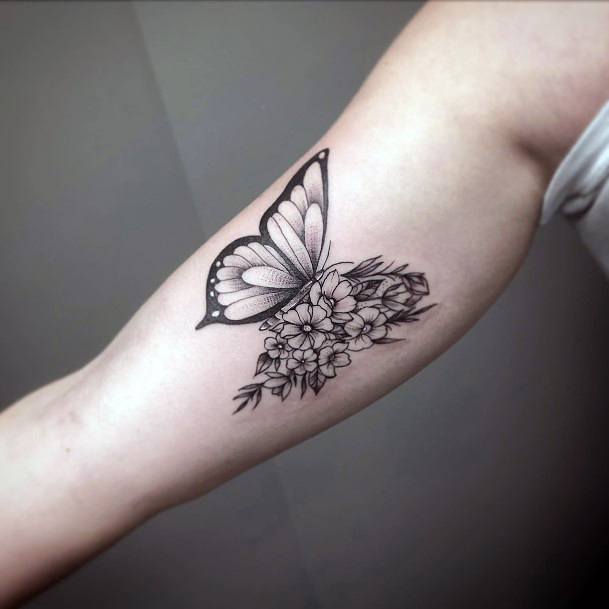 Beautiful Butterfly Flower Tattoo Design Ideas For Women
