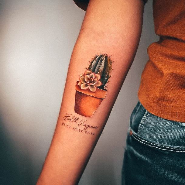 Beautiful Cactus Tattoo Design Ideas For Women