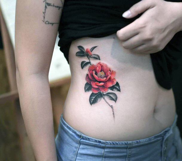 Beautiful Camellia Tattoo Design Ideas For Women