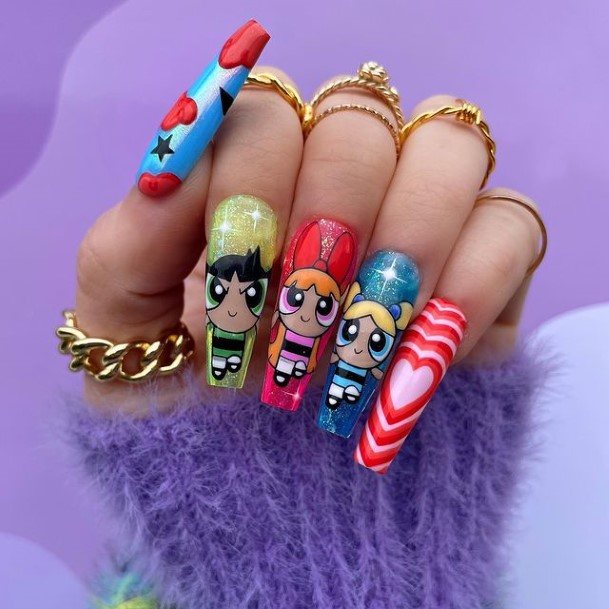 Top 100 Best Cartoon Nails For Women - Animated Design Ideas