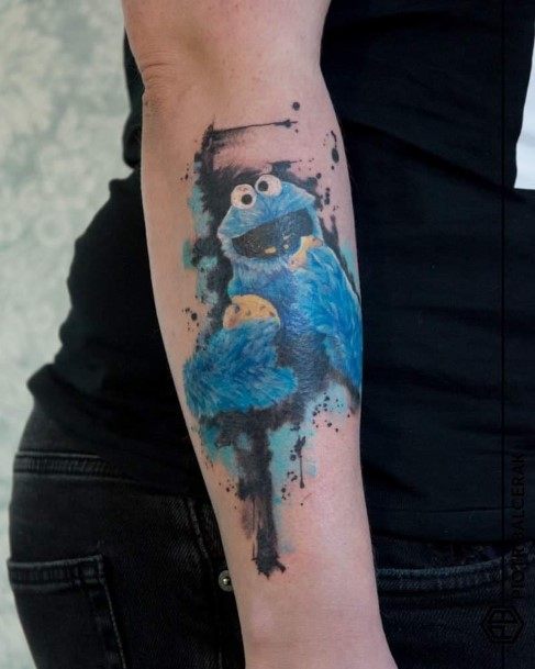 Beautiful Cookie Monster Tattoo Design Ideas For Women