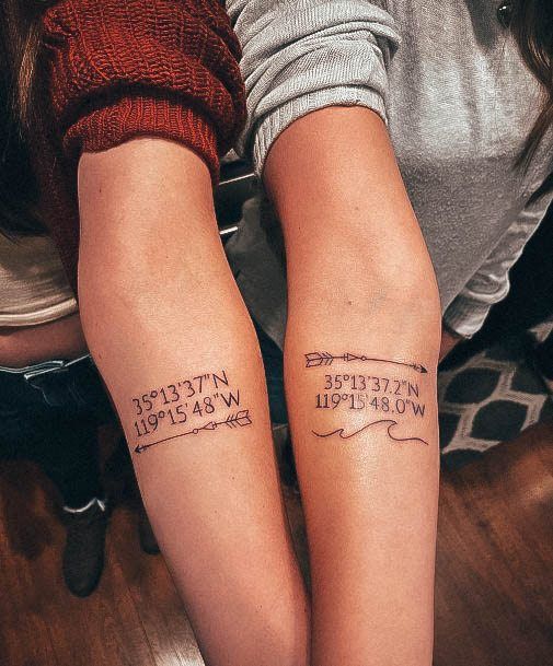 Beautiful Coordinates Tattoo Design Ideas For Women