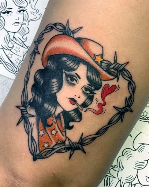 Beautiful Cowgirl Tattoo Design Ideas For Women