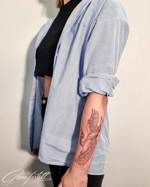 Beautiful Crane Tattoo Design Ideas For Women