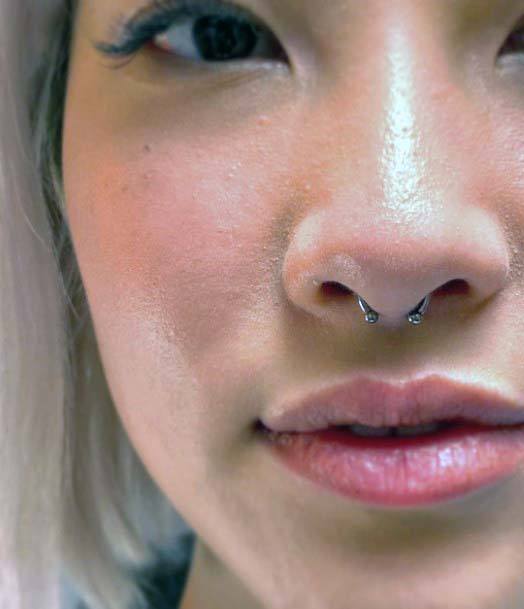 Beautiful Cute Silver Septum Body Piercing Inspiration For Girls