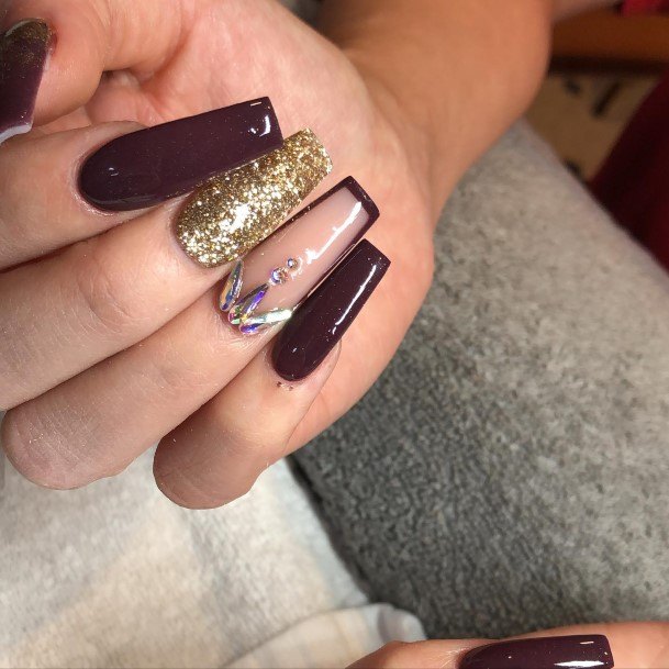 Beautiful Dark Maroon Nail Design Ideas For Women