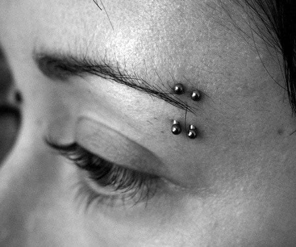 Beautiful Delicate Double Eye Brow Piercing Ideas For Girls